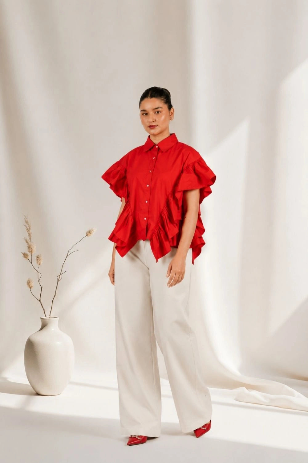 The Scarlet Cascade Shirt