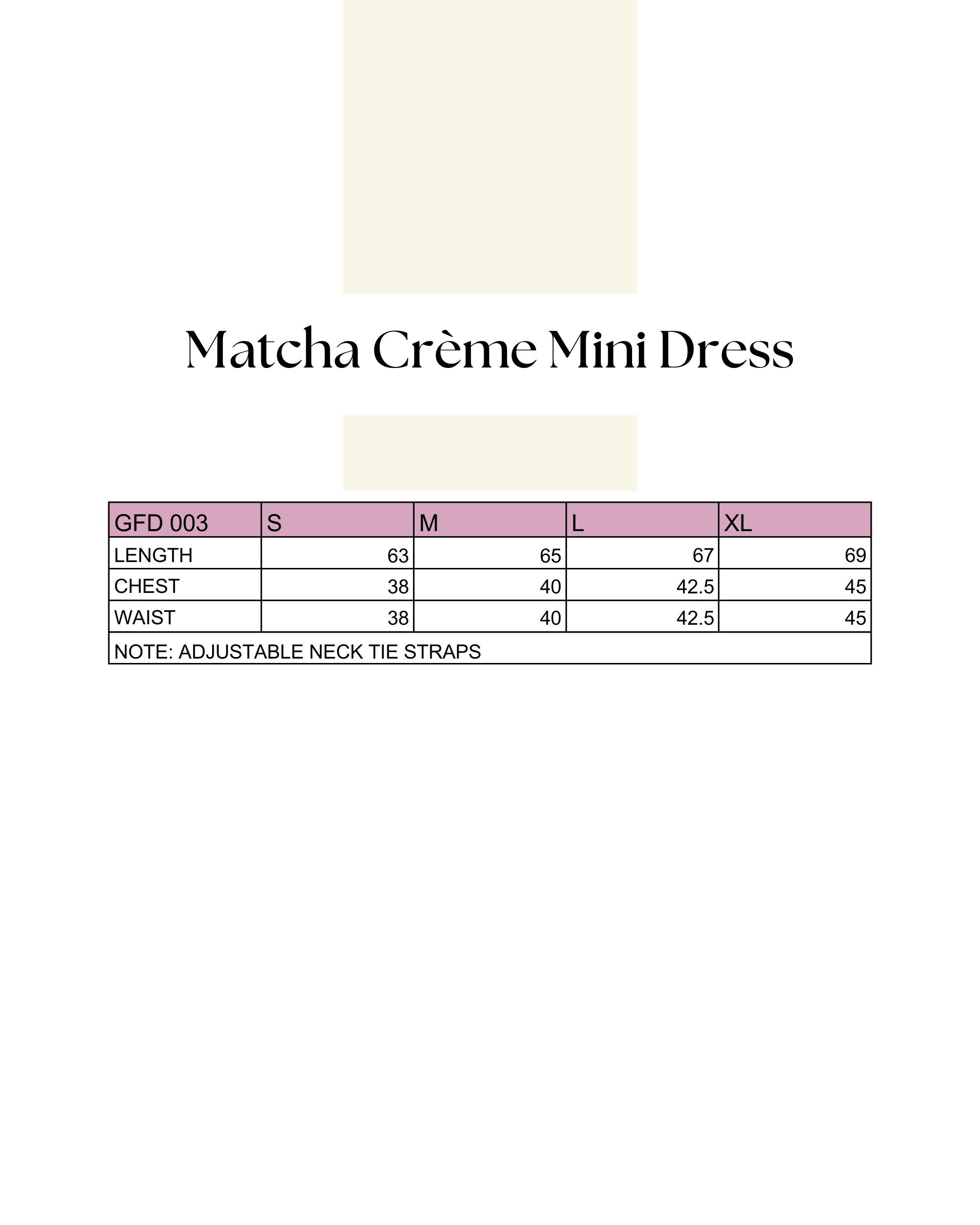 Matcha Crème Mini Dress