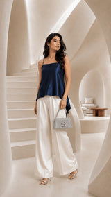 Navy Crème Top