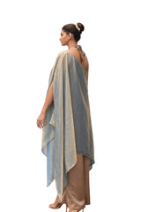 sheer gold organza overlay top one shoulder statement fashion womenswear